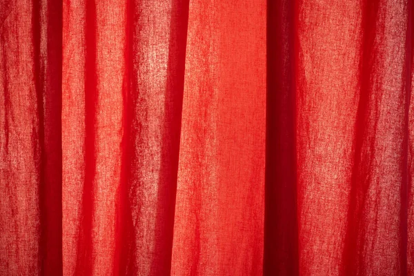 レッドペイントの背景 赤い生地の背景 赤い生地の質感を閉じ 背景に役立ちます 赤い絹の綿の背景 生地の布の質感 — ストック写真