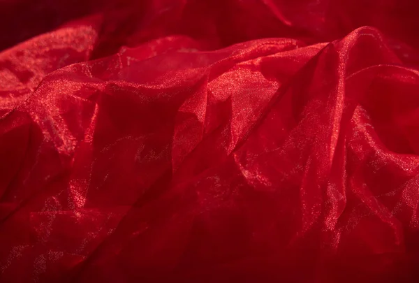 Organza Red Abstract Background Red Chiffon Organza Texture Background Pattern — Stock Photo, Image
