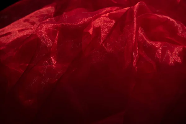 Organza Red Abstract Background Red Chiffon Organza Texture Background Pattern — Stock Photo, Image