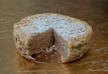 Napolyon turtası. Napolyon keki. Pasta, tatlı, yemek fotoğrafı.