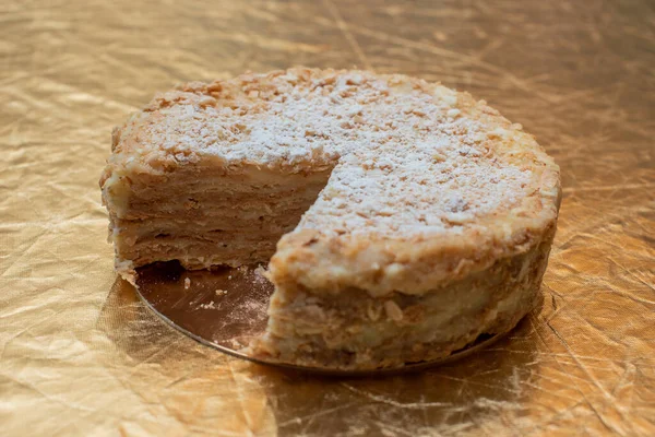 Torta Napoleão Bolo Napoleão Sobremesa Bolo Fotos Alimentos — Fotografia de Stock