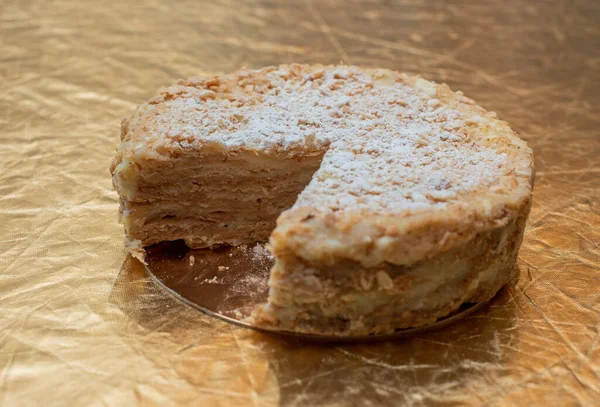 Taart Napoleon Napoleon Taart Cake Dessert Voedselfotografie — Stockfoto