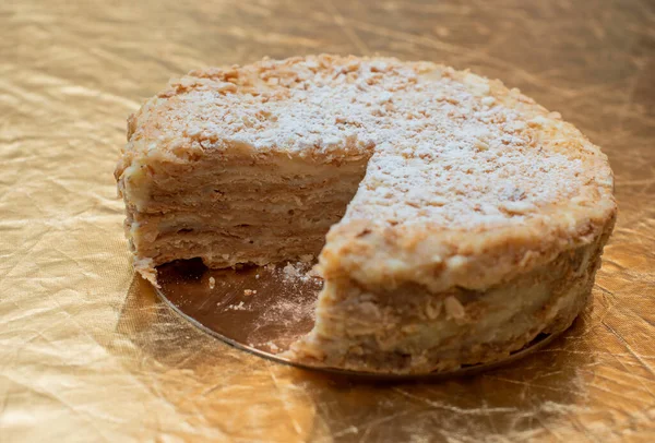 Torta Napoleão Bolo Napoleão Sobremesa Bolo Fotos Alimentos — Fotografia de Stock