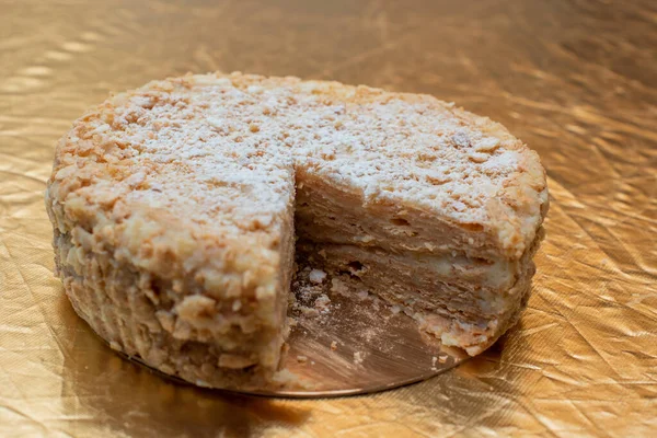 Torta Napoleão Bolo Napoleão Sobremesa Bolo Fotos Alimentos — Fotografia de Stock