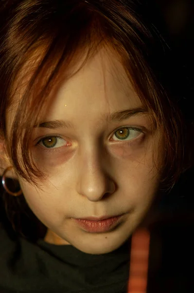 Portretul Unei Fetiţe Fata Ani Reprezentanții Generației Alpha Sunt Mult — Fotografie, imagine de stoc