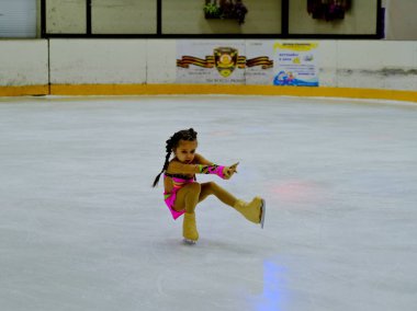 Pistteki çocuklar. Astrakhan, Rusya. Kasım 2019