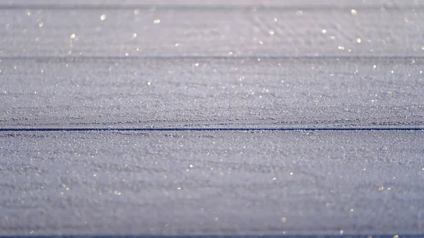 Hoarfrost Las Tablas Madera Invierno Fondo Invierno Para Diseño — Foto de Stock