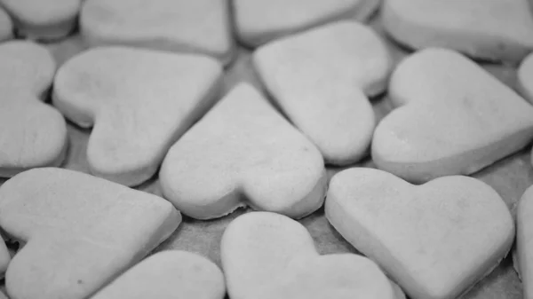 Heart Shaped Cookies Table Sweet Pastries Your Design — Stock Photo, Image