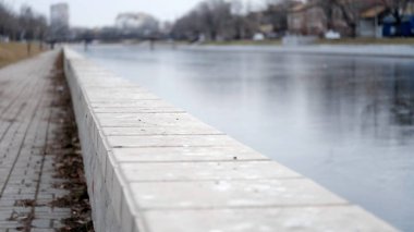 Volga nehrinde buz. Tasarım çalışmalarınız için arkaplan.