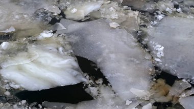 Volga nehrinde buz. Tasarım çalışmalarınız için arkaplan.