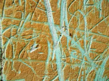 Duvara boyanmış bir bina. Web tasarımı için bulanık odaklı resim