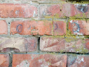 Binanın duvarında tuğla işi. Web tasarımı için bulanık odaklanmış arkaplan.