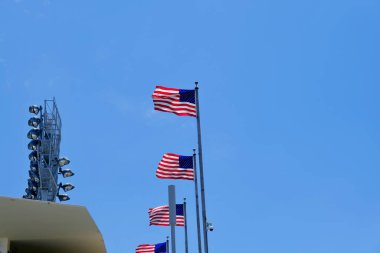 Beyzbol stadyumu. ABD, Los Angeles, Temmuz 2019 Yayın ve İnternet Tasarımı Tesisi