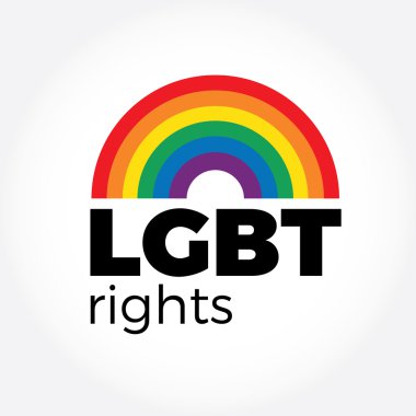 LGBT destek simge yazı ile gökkuşağı renkleri. Simgeler, logo şablonu.