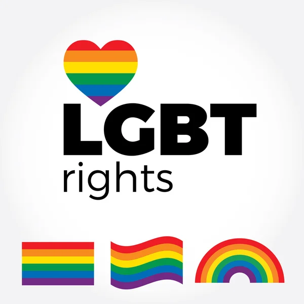 Lgbt 支持符号与彩虹的颜色中英文字样。图标，logo 模板. — 图库照片#