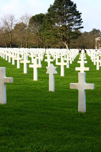 诺曼底美军公墓和纪念馆 — 图库照片