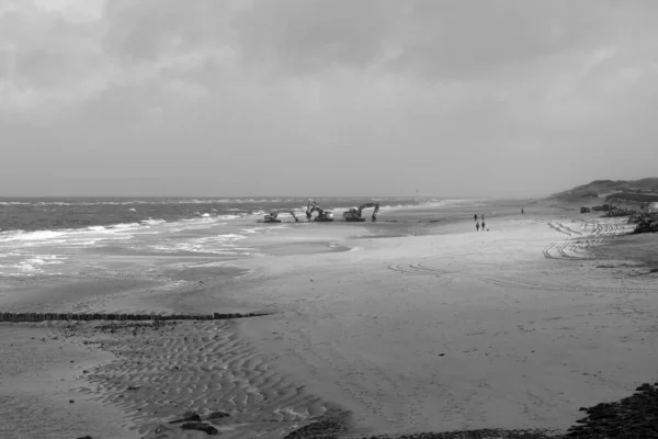 Obras Construção Sylt Island — Fotografia de Stock