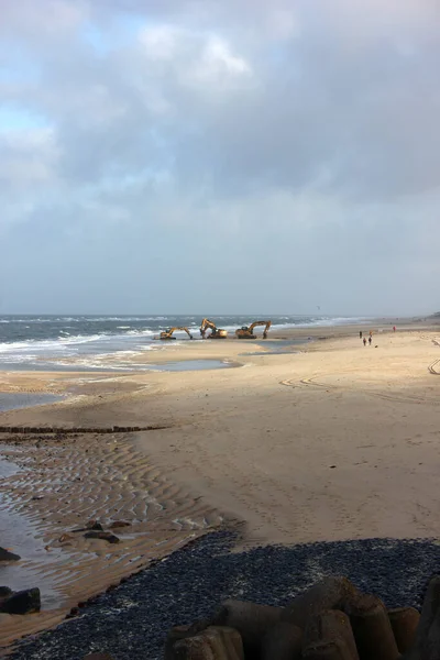 Bouwwerkzaamheden Sylt Island — Stockfoto