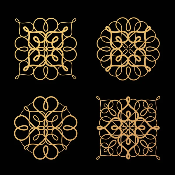 A set of abstract design elements openwork. — Stock Vector
