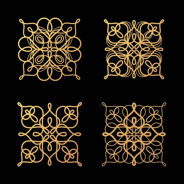 A set of abstract design elements openwork. — Stock Vector