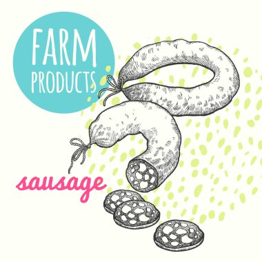 Farmer's sausage product. clipart