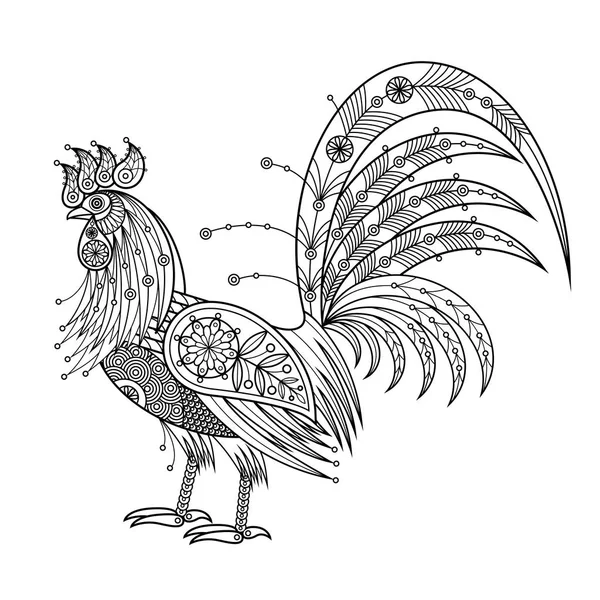 Gallo decorativo de aves . — Vector de stock