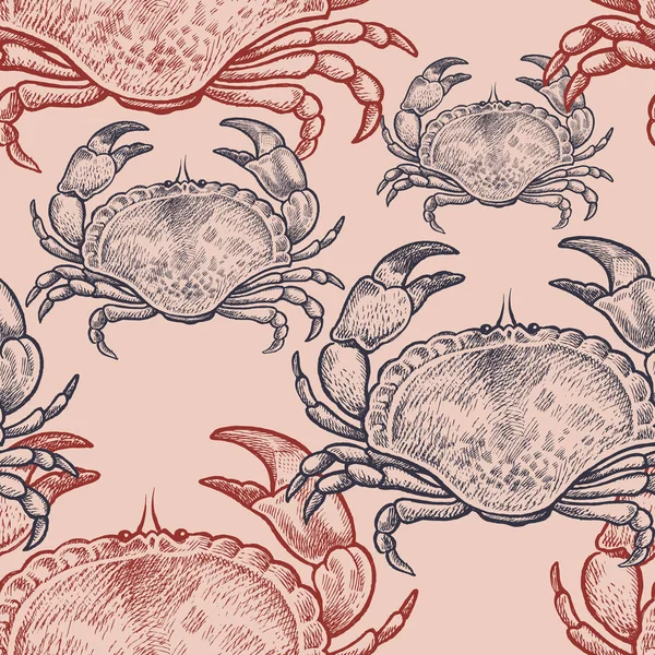 Modèle vectoriel sans couture avec des crabes — Image vectorielle
