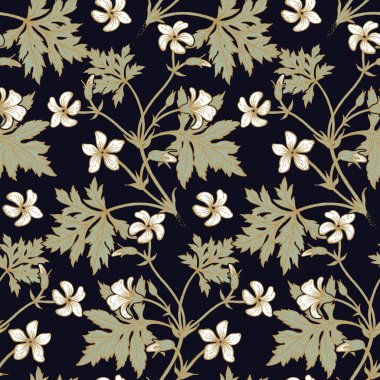 Çiçek Sardunya. Sorunsuz çiçek desenli.