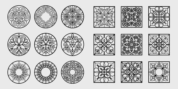 Винтажные абстрактные черно-белые иконки . — стоковый вектор