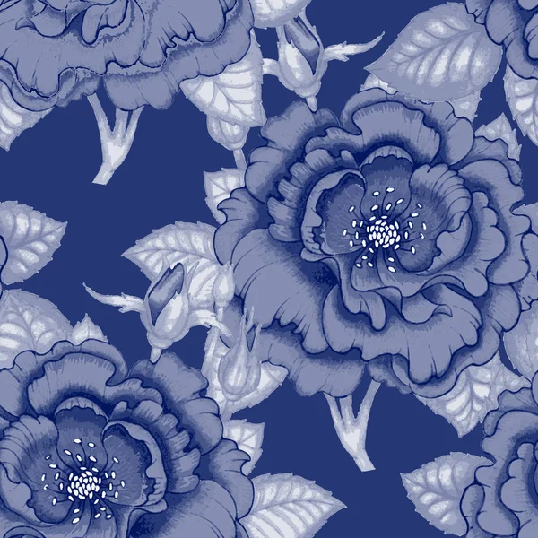 Motif floral vintage sans couture — Image vectorielle