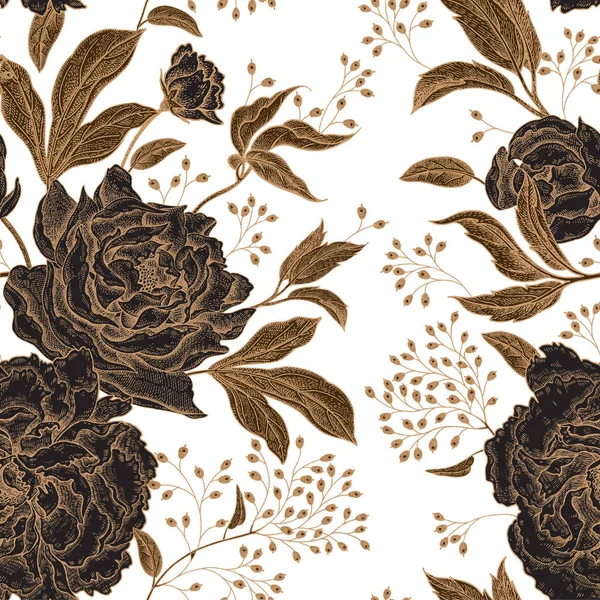 Patrón floral vintage sin costuras . — Vector de stock