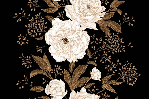 Bloemen vintage naadloos patroon. — Stockvector