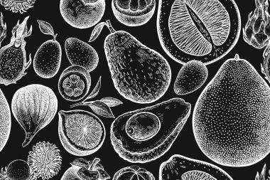 Sorunsuz vektör desen egzotik meyve ile.