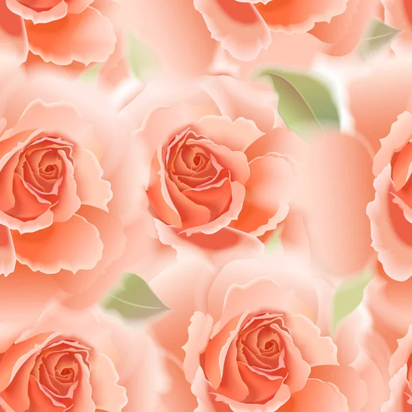 Naadloos patroon met rozen. — Stockvector