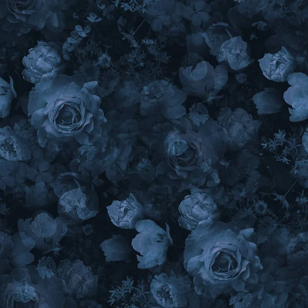 Розы и цветы в саду. Цветочный винтажный бесшовный рисунок. ВМФ — стоковое фото