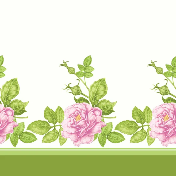 Fondo Sin Costura Vectorial Flores Rosas Diseño Para Telas Textiles — Vector de stock