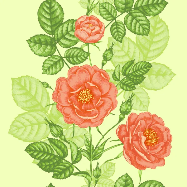 Patrón Sin Costura Floral Flores Rosas Peonías Papel Diseño Papel — Vector de stock