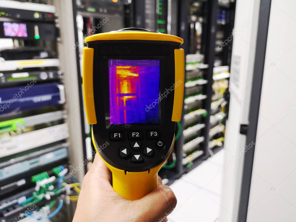 closeup view of thermal imager in hand