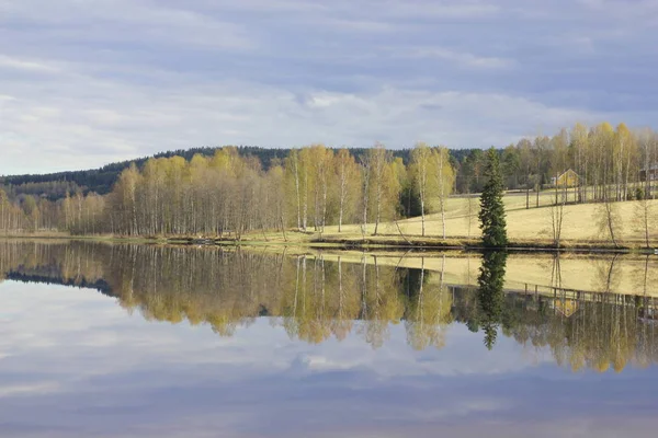 Sjön Lidsjoen Vaermland Våren — Stockfoto