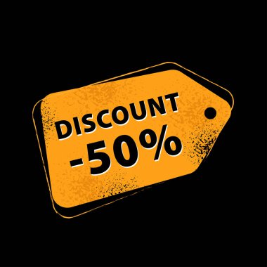 Creative label with discount -50%