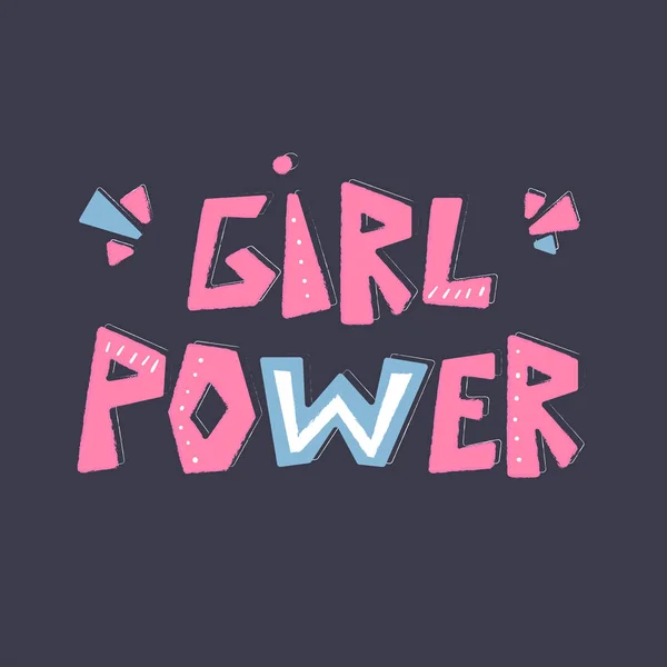 Girl power handgezeichneter Schriftzug — Stockvektor