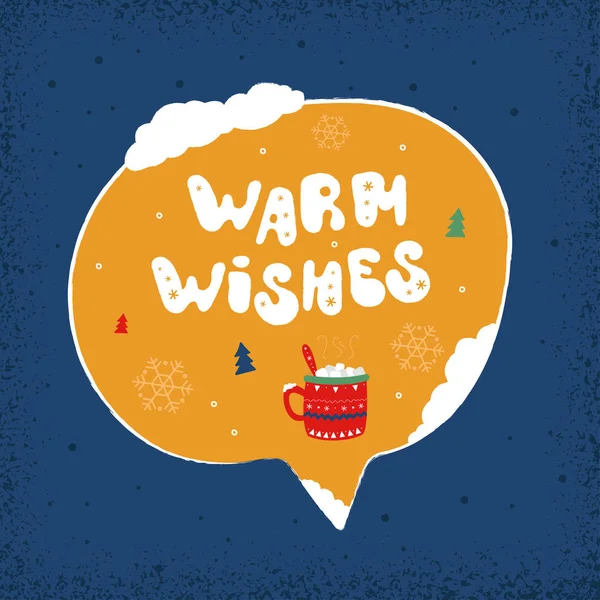 Bulle discours vacances d'hiver - souhaits chaleureux — Image vectorielle