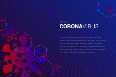 Coronavorus tıbbi afiş yolluyor. Covid 19. Tıbbi oryantasyon posteri. Yeni virüs salgını. Coronavirus 'a karşı savaş. Vektör kavramı arka planı