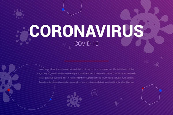 Coronavorus Text Banner Covid Medical Orientation Poster New Virus Pandemic — Stock Vector