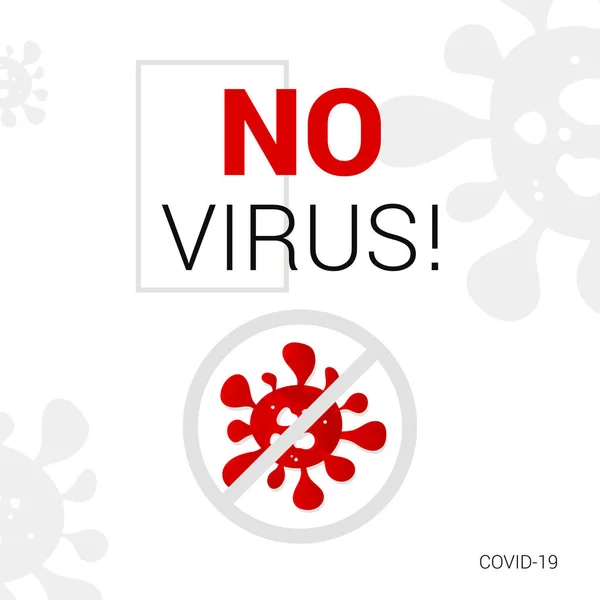 Geen Virus Minimaal Banner Concept Covid Affiche Medische Oriëntatie Nieuwe — Stockvector