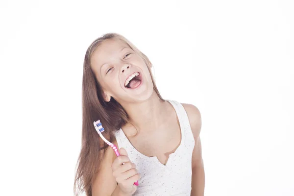 Jovem sorrindo menina com — Fotografia de Stock