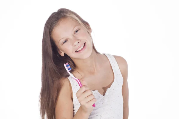 Jovem sorrindo menina com — Fotografia de Stock