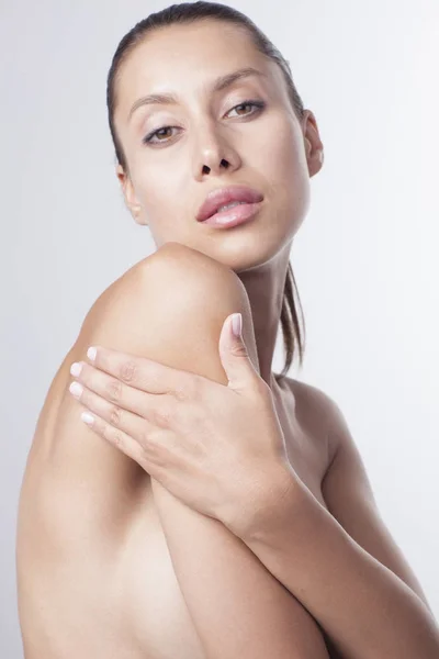 Pielęgnacji Skóry Ciała Izolowane Części Kobiecego Ciała — Zdjęcie stockowe