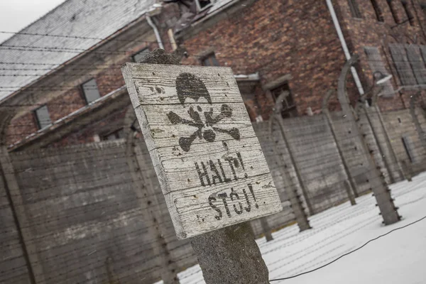 Taggtrådsstängsel Auschwitz Birkenau Den Sorgliga Historien — Stockfoto