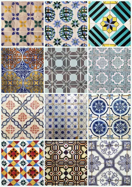 Precioso Diseño Floral Patchwork Diseño Directo Desde Portugal Mediterráneo — Foto de Stock